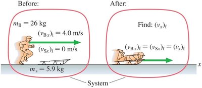 Person and sled as a system