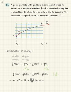 Charged particle motion in electric field