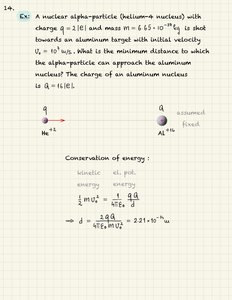 Alpha particle approaching aluminum nucleus
