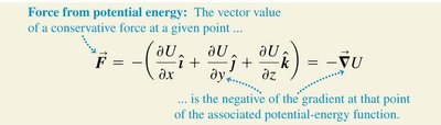 Gradient of potential energy