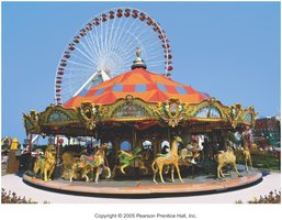 Carousel and Ferris wheel as examples of rotational motion