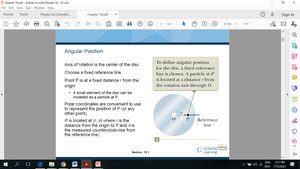 Diagram showing angular position on a rotating disc