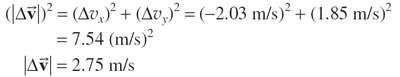 Magnitude of velocity change