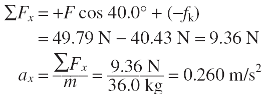 Force and acceleration calculation