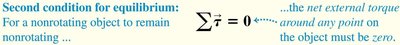 Second condition for equilibrium