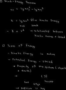 Work-energy theorem and types of energy notes