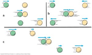 Elastic collision between two balls