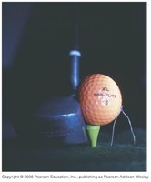 Golf club striking a golf ball