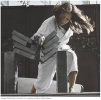 Karate expert breaking bricks