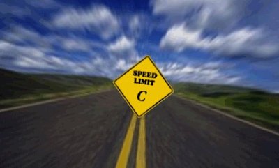 Speed limit sign for speed of light