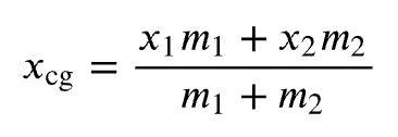 Equation for center of gravity