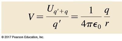 Formula for electric potential due to a point charge