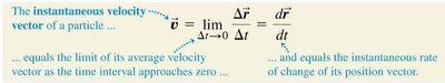 Equation for instantaneous velocity