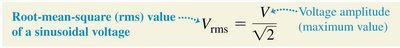 Equation for rms voltage