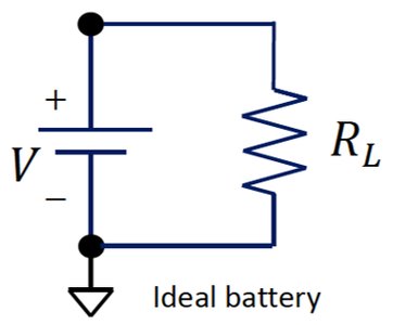 Battery with internal resistance