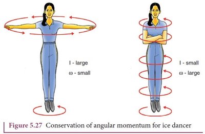 Conservation of angular momentum for ice dancer