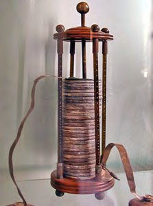 Voltaic pile, the first electric battery