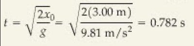 Calculation of time to fall from 3 m