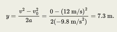 Calculation of maximum height for thrown ball