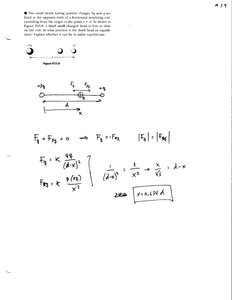 Equilibrium of charges on a rod