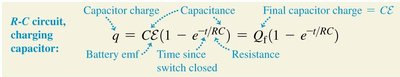 Equation for current in charging RC circuit