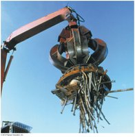 Electromagnet lifting scrap metal