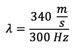 Wavelength calculation example