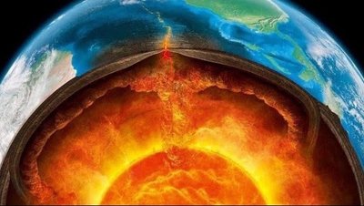 Cross-section of Earth's internal layers