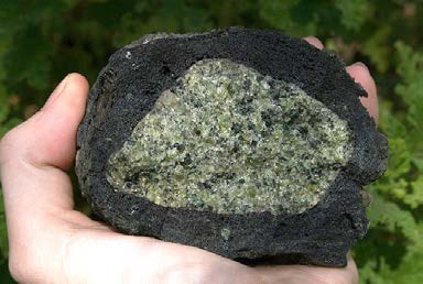 Peridotite nodule in basalt