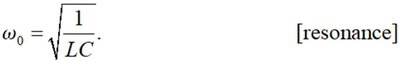 Resonant angular frequency equation