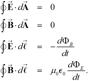 Maxwell's equations for EM waves in free space