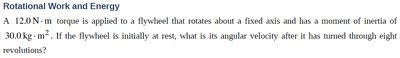 Rotational work and energy example