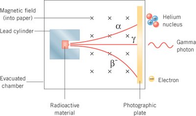 Separation of alpha, beta, and gamma radiation in a magnetic field