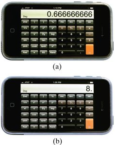 Calculator display showing significant figures in calculations