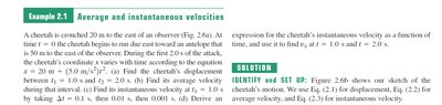 Average and instantaneous velocity