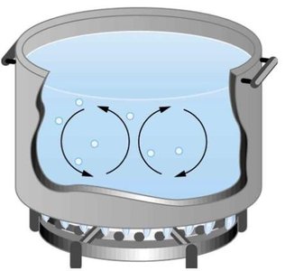 Convection in boiling water