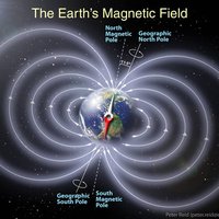 Diagram of Earth's magnetic field lines and poles