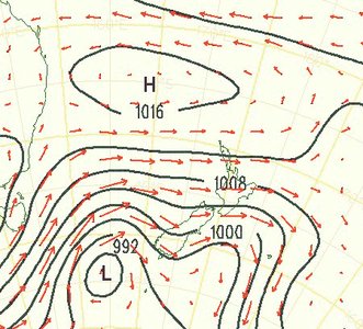 Weather map as an example of a vector field