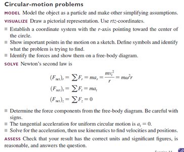 Problem-solving strategy for circular-motion problems