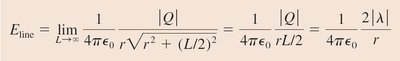 Handwritten worked example for electric field of a rod