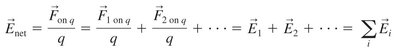Equation for net electric field