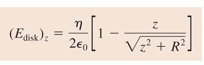 Equation for electric field of a disk