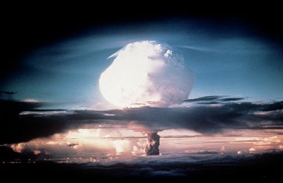 Nuclear explosion illustrating strong force
