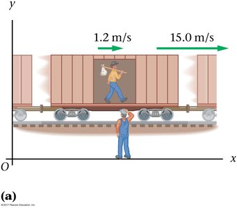 Person walking in the same direction as the train