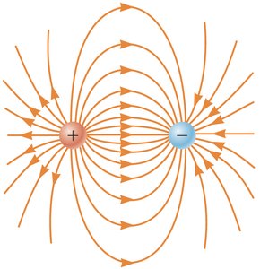 Electric field lines for a dipole