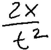 Formula for acceleration: 2x/t^2