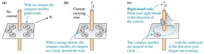 Compass needles around a current-carrying wire