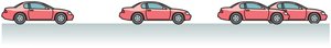 Motion diagram: slowing down car