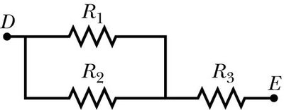 Resistor network between points D and E