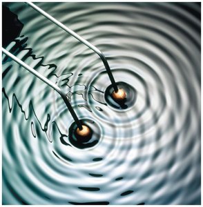 Water wave interference from two sources